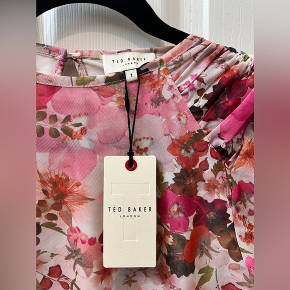 New! Ted Baker gathered shoulder mesh top new collection Ted baker size 1 - Picture 7 of 10
